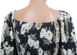 Floral Print Long Sleeve Mini Dress YF-9833
