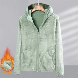 Plus Size Polar Fleece Thickened Hooded Coat  MAE-M900