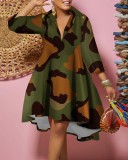 Fashion Print Big Swing Shirt Dress GSRX-7012