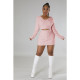 Solid Knits Long Sleeve Sweater Mini Dress GDYF-6912