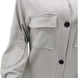 Casual Loose Cardigan Double-Faced Fleece Long Jacket TK-6262