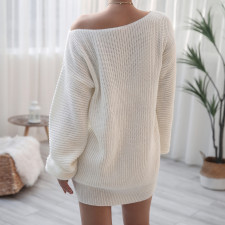 Casual Loose Long Sleeve Knit Sweater Dress GBJS-B2005