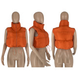 Fashion Casual Solid Color Sleeveless Zipper Coat GLF-10118