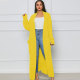 Solid Color Long Twist Sweater Cardigan Coat FSXF-F380