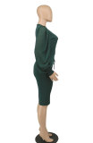 Solid Color Long Sleeve Slim Midi Dress XHXF-336