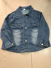 Plus Size Denim Top Jacket + Jeans Two Piece Set XCFF-925