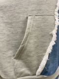 Plus Size Fashion Color Blocking Hooded Sweatshirt Two Piece Pants Set JH-322