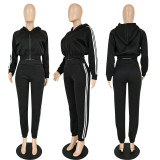 Casual Sports Hooded Coat And Pants Two Piece Set FENF-258