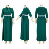 Fashion Elegant 3/4 Sleeve Maxi Dress XHSY-19485
