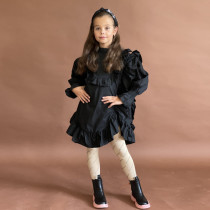 Kids Girls Fashion Lantern Sleeve Ruffles Midi Dress GMYF-Y6193