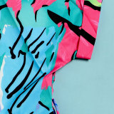 Fashion Print Long Sleeve Loose Bandage Jumpsuit NY-10307