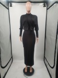 Solid Color Vest Dress And Crop Coat Two Piece Set YIM-285
