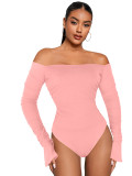 Solid Flare Long Sleeve Ruched Bodysuit MZ-2770