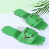 Plus Size Casual Metal Decoration Flat Slippers TWZX-318