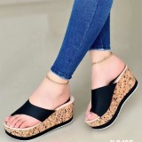 Outdoor Clip-toe Slope Heeled High-heeled Slippers TWZX-R7