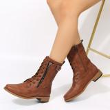 Fashion Short Lace-up Martin Boots TWZX-806