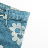 Kids Girls Fashion Print Denim Loose Jeans GMYF-D0019