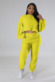 Casual Solid Long Sleeve Pant Two Piece Set QZYD-1172