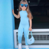 Kids Girls Fashion Sleeveless Solid Color Jumpsuit GMYF-Y6031