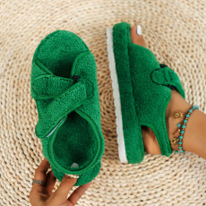 Casual Velcro Furry Sandals TWZX-805