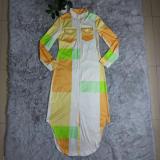 Casual Plaid Print Long Shirt Dress GYSF-6070