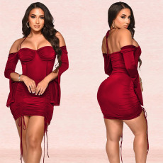 Sexy Tube Tops Tie Up Mini Dress BY-6065