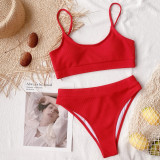 Sexy Solid Color Swimsuit Two Piece Set CSYZ-B178W