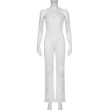 Casual Slim Solid Color Sling Jumpsuit GLRF-30801