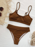 Sexy Solid Color Swimsuit Two Piece Set CSYZ-B178W