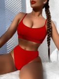 Sexy Solid Color Swimsuit Two Piece Set CSYZ-B178W