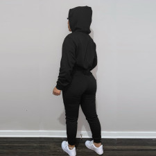 Padded Thick Hooded Sweatshirt Pants Casual Sports Suit MIL-L406