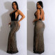 Sexy Hot Diamond Backless Maxi Dress NY-2622