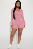 Sports Casual Rib Long Sleeve Rompers ME-8277