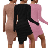 Square Neck Fashion Slit Irregular Sexy Dress ME-8273