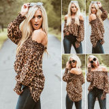 Sexy Off Shoulder Chiffon Leopard Print Top GWDS-2655
