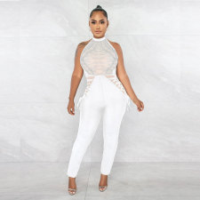 Sexy Hot Drill Hanging Neck Jumpsuit NY-2645