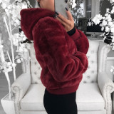 Fashion Solid Color Hooded Loose Plush Jacket GLYY-6001