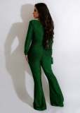 Fashion V Neck Micro Flare Jumpsuit YD-1169