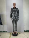 Fashion Stamping Long Sleeve Shirt Two Piece Set BLX-61015