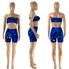 Print Wrap Chest Shorts Two Piece Set NYMF-207