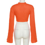 Fashion Short Solid Color Sweater GYME-19876