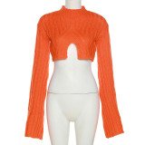 Fashion Short Solid Color Sweater GYME-19876