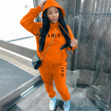 Padded Thick Hooded Sweatshirt Pants Sports Suit XMF-229