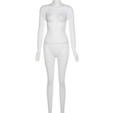 Sexy Long Sleeve See-through Hollow Out Tight Jumpsuit XEF-23032 XEF-23008