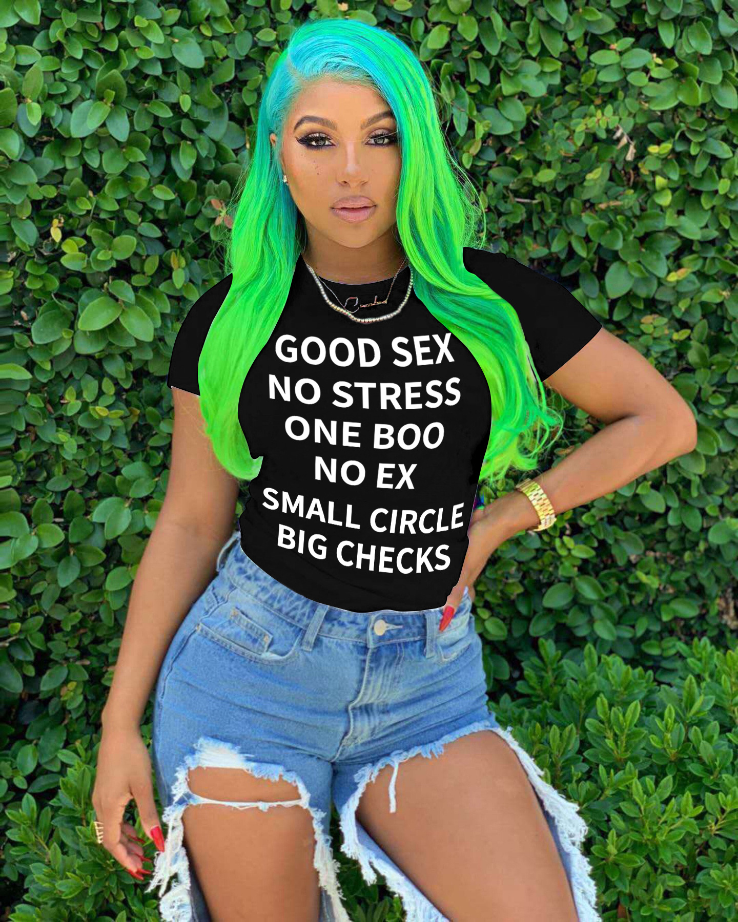 DearFashion Letter Printed Casual Sport T Shirt QZX6205 with