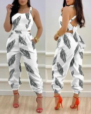 Fashion Print Backless Jumpsuits DF-1005