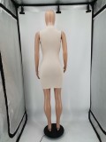 Fashion Solid Color Short Sleeve Mni Dress YIM-302