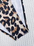 Leopard Print Bandage One Piece Swimsuit CASF-6511