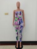 Fashion Sexy Print Tube Top Jumpsuits JRF-249