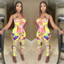 Fashion Sexy Print Tube Top Jumpsuits JRF-249